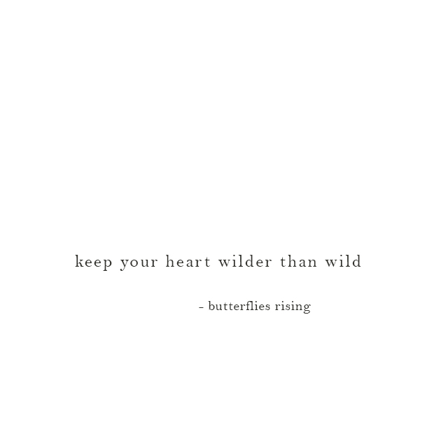 keep your heart wilder than wild quote - butterflies rising